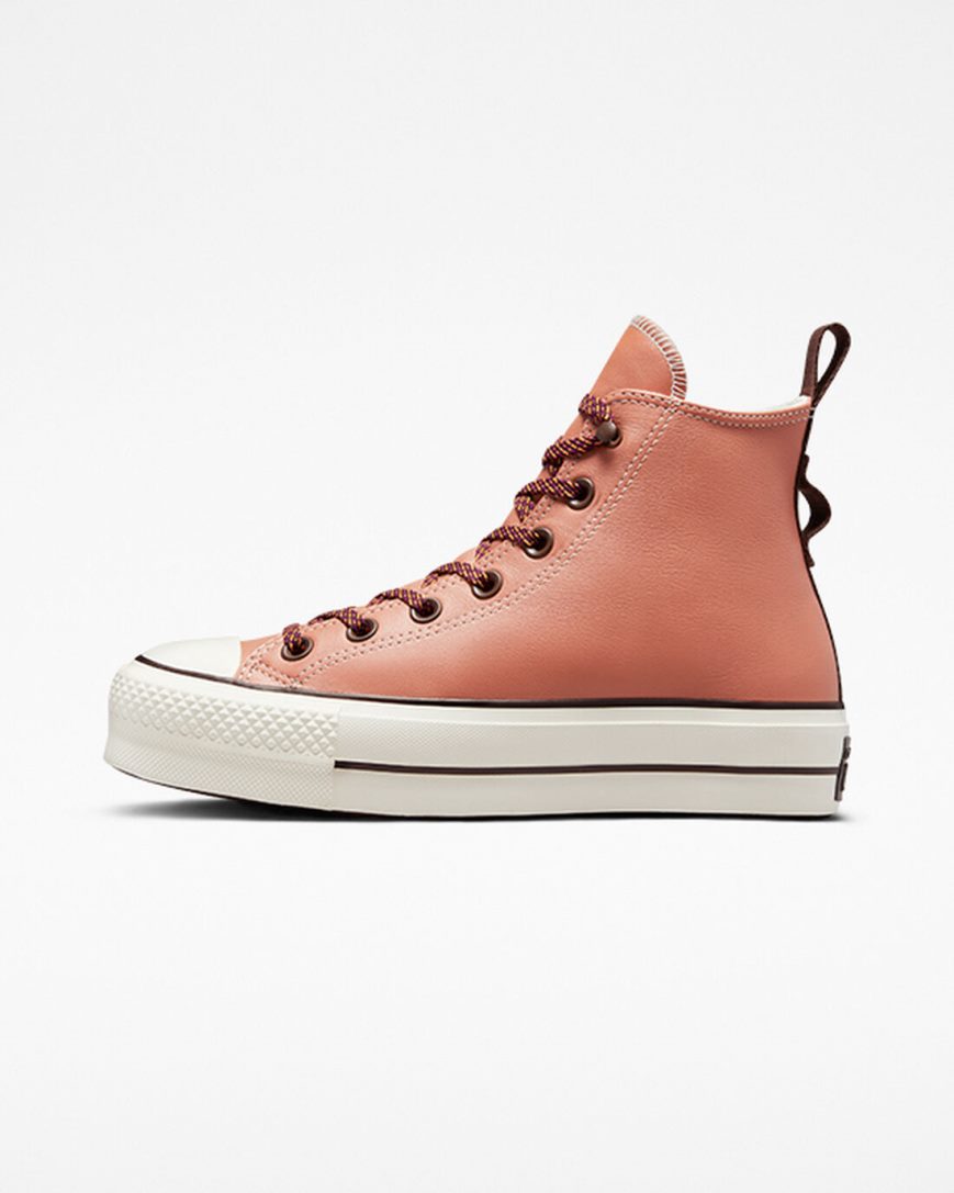 Topanky Na Platforme Converse Chuck Taylor All Star Lift Tonal Kozene Vysoke Damske Marhule | SK KNUHE5